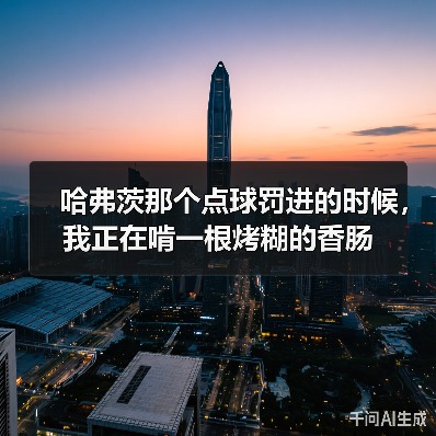 哈弗茨那个点球罚进的时候,我正在啃一根烤糊的香肠(图4) 哈弗茨那个点球罚进的时候,我正在啃一根烤糊的香肠(图4)